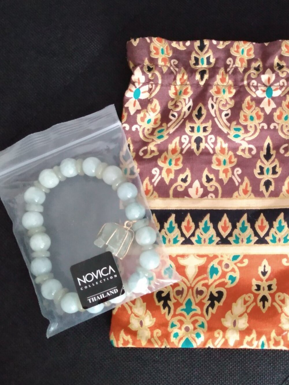 Jade Beaded Bracelet Handmade in Thailand with Elephant $39.99 Retail ~ New